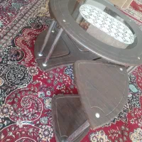 میز گرد سالم به  همراه ۴ عسلی