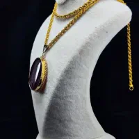 مدال قاب سنگ دست‌ساز  تابیده ساده و زیبا