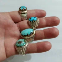 پک نقره دست‌ساز مهردار  سنگ فیروزه نیشابوری