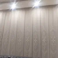 پرده فلت سفید رنگ همراه با آستر