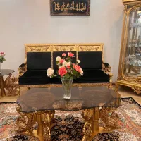 مبلمان استیل و  غذا خوری  و ویترین چوب منبت دست|مبلمان خانگی و میز عسلی|کرج, دهقان ویلا|دیوار