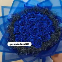 دسته گل روبانی آبی شاین