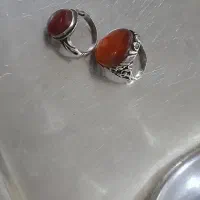 جفت انگشتر نقره عقیق یمنی