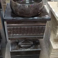 روشویی ،سنگی دهبید روکار با قاب آینه
