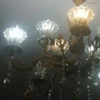 دوعدد لوستر برنز اصل 5شاخه دوطبقه 10لامپه و 10لاله|لوستر و چراغ آویز|سهند, |دیوار