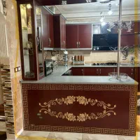 اپن اشپزخانه ویترین چراغ داروپایه دکوری استیل|بوفه، ویترین، کنسول|اردبیل, |دیوار