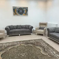 مبل۷نفره طوسی وکرم با ست میزناهارخوری چهارنفره