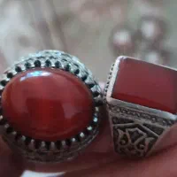 دو تا انگشتر نقره عقیق مردانه  بزرگ قدیمی دست ساز|جواهرات|تهران, لویزان|دیوار
