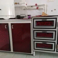 کابینت آلومینیومی آشپزخانه سینک شیر آلات درب چوبی|مصالح و تجهیزات ساختمان|خمینی‌شهر, |دیوار