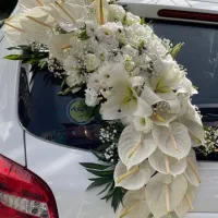 گل ارایی سفره عقد ماشین عروس دسته گل