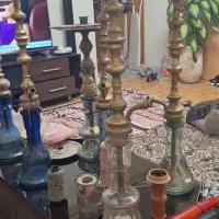 قلیان برنجی و چوبی