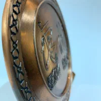 بشقاب دکوری مسی با نقش مکه و ذکر مقدس|کلکسیون اشیاء عتیقه|اندیشه, اندیشه فاز ۱|دیوار