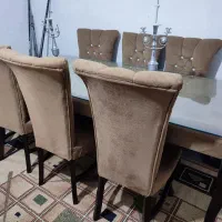میز ناهارخوری چوبی 8 نفره در حد نو