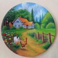 بشقاب دیوار کوب سفالی|تابلو، نقاشی، عکس|کرمان, |دیوار