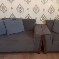 مبل راحتی ۷ نفره طوسی تمیز آماده استفاده