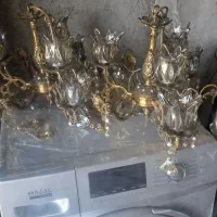 لوستربرنزی جفت ۳شاخه ۶شعله