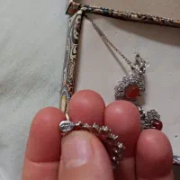 ست نقره عقیق کبدی۹۲۵ اصل نو نو و مناسب روز مادر|جواهرات|نیشابور, گنبد سبز|دیوار