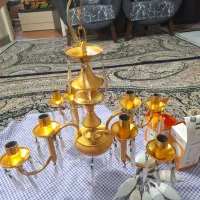 لوستر آب طلا ۴ شاخ ۸ شعله