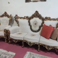 مبل سلطنتی تمام چوب راش ۷نفره و سه عسلی