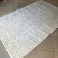 فرش سفید شگی ۴ متری و چرمی