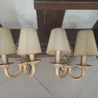 دیوارکوب برنزی طلایی ۲ عدد سالم