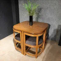 میز و صندلی ناهارخوری کم جا آوان چوب