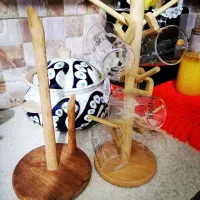 جا لیوانی بامبو و جا دستمال اشپزخونه بامبو