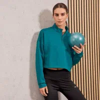 نیم زیپ کراپ  ورزشی زنانه|لباس|تهران, پونک|دیوار