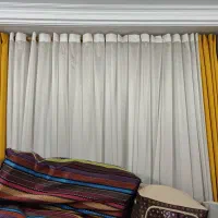 پرده پذیرایی خردلی و طوسی