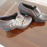 نیم بوت قهوه ای چرم معمولی