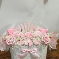 باکس گل شمعی زایمان،هدیه دیدن نوزاد،کادو،تولد