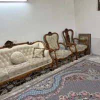 مبل سلطنتی چوب اصل راش و پارچه مازراتی نو|مبلمان خانگی و میز عسلی|یزد, |دیوار