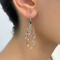 گوشواره نقره اصلی عیار ۹۲۵ بدون نگین