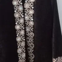 مانتو مشکی مخمل سوزن دوزی مناسب فصل سایز۴۰ ۴۲ میشه|لباس|خرمدره, |دیوار