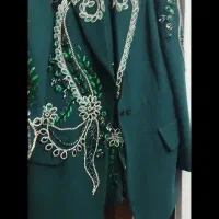 کت وشلوار پارچه شاین دار جواهردوزی شده  سایز۴۲.
