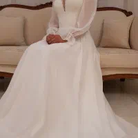 لباس عقد رویایی حریر، مزون دوز، نو، هدیه تور سر