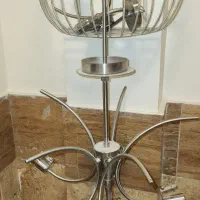 لوستر استیل ۵ شاخه بهمراه دو عدد دیوار کوب