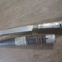 خنجر عتیقه نقره کوب شده