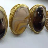 انگشتر برنجی عقیق اصل معدنی