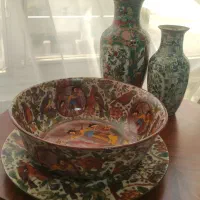 ظروف دکوری قدیمی و عتیقه اصل ژاپن(قاب و قدح،گلدون)