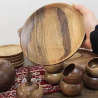 ظروف چوبی، قندان، میوه خوری، کاسه چوبی|ظروف سرو و پذیرایی|رشت, رشتیان|دیوار