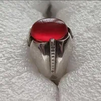 انگشتر نقره مرحوم حاج حسین جدی سنگ عقیق یمن
