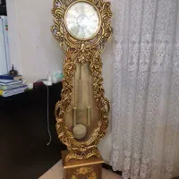 ساعت پاندول چوبی طلایی ایستاده