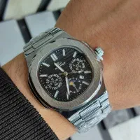 ساعت عقربه ای الگانس طرح کرنو بند فول استیل