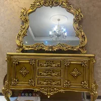 آئینه کنسول تمام چوب و تمام ورق طلا مناسب جهیزیه|بوفه، ویترین، کنسول|تهران, جیحون|دیوار