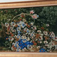 تابلو فرش دستباف گل برجسته