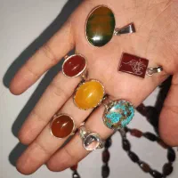 انگشتر تسبیح مهره عقیق اصل