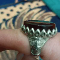 انگشتر عقیق سرخ قرمز نقره نگین درشت