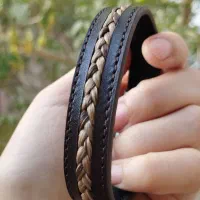 دستبند چرم طبیعی موی یار