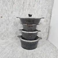 سرویس قابلمه وتابه ۸پارچه چدن گرانیت کف رینگی|ظروف پخت‌وپز|قم, ولیعصر|دیوار